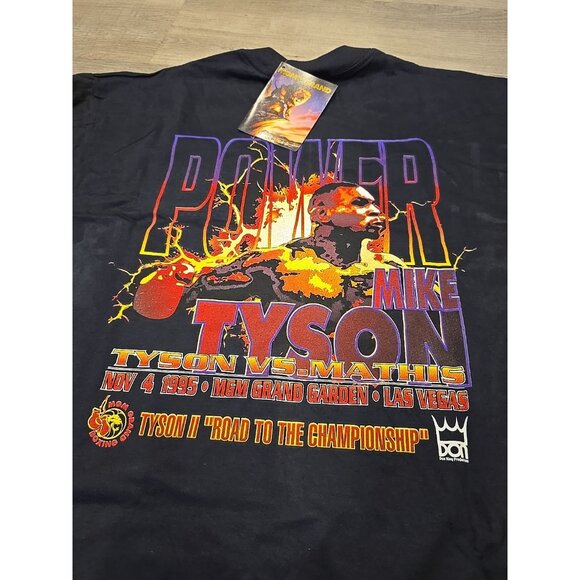 Vintage Deadstock 90s mike tyson mathis boxing t-shirt 1995 With Tags Las Vegas - Picture 3 of 13
